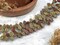 *40* 12x8mm Blended Red + Sage Green Travertine Top Drilled Leaf Beads